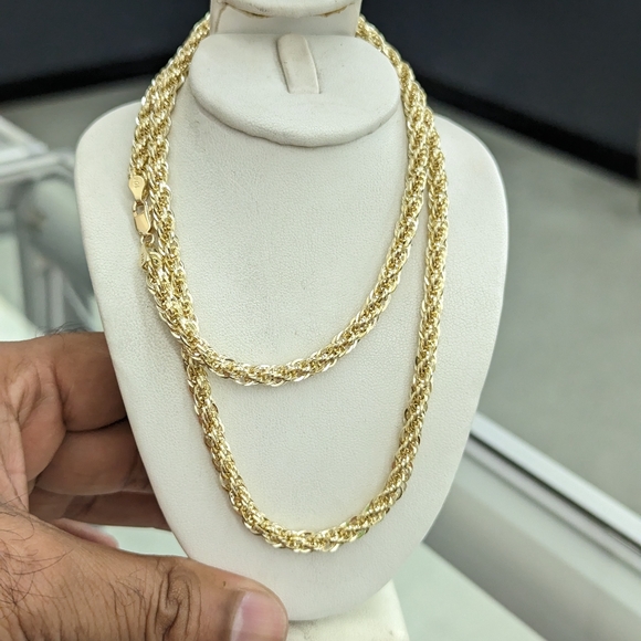 10kt Real Gold Tuscany rope chain 5mm 24 Inch